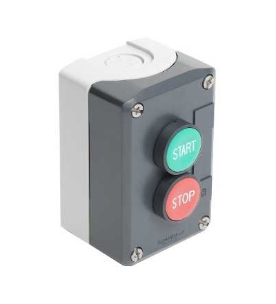 XALD215 Tmavě šedá skříňka, zelená zapuš./červená zapuš. tlačítka ? 22 s návratem, Schneider Electric