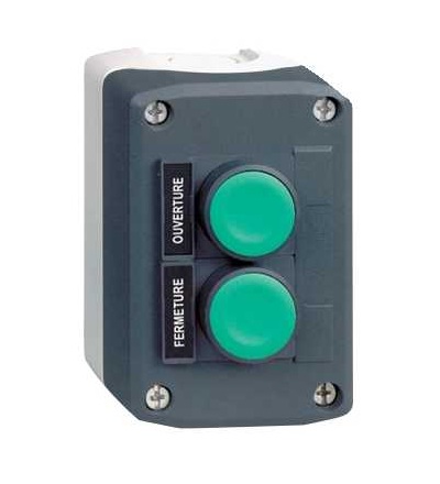 XALD241 Tmavě šedá skříňka, zelená lícující/zelená s přesah. tlačítka ? 22 s návratem, Schneider Electric