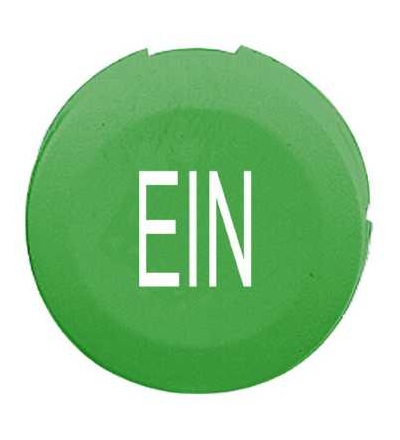 ZB6YA318 Zelený hmatník s označením EIN pro kruhové neprosvět. tlač. ? 16, Schneider Electric