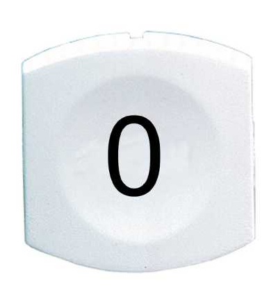 ZB6YC100 Bílý hmatník označený 0 pro čtvercové neprosvět. tlač. ? 16, Schneider Electric