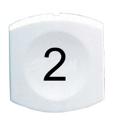 ZB6YC102 Bílý hmatník označený 2 pro čtvercové neprosvět. tlač. ? 16, Schneider Electric