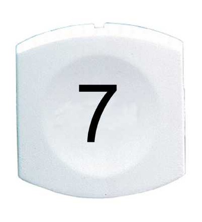 ZB6YC107 Bílý hmatník označený 7 pro čtvercové neprosvět. tlač. ? 16, Schneider Electric