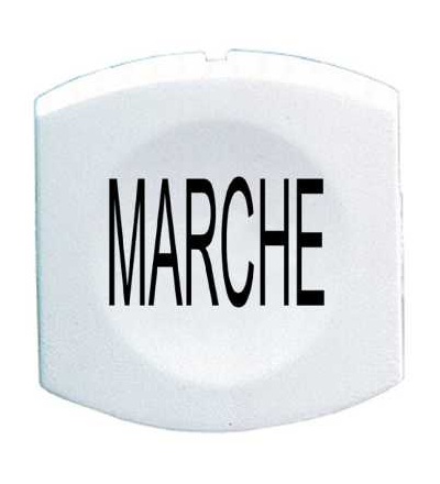ZB6YC116 Bílý hmatník označený MARCHE pro čtvercové neprosvět. tlač. ? 16, Schneider Electric