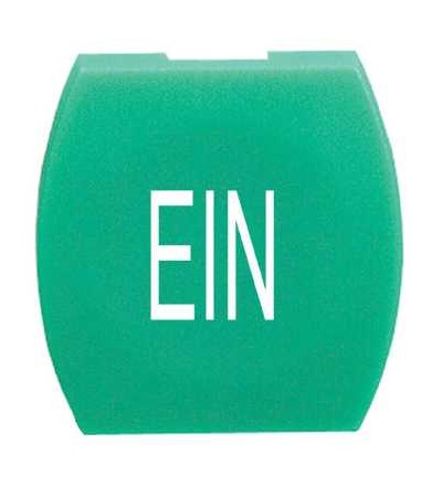 ZB6YC318 Zelený hmatník s označením EIN pro čtvercové neprosvět. tlač. ? 16, Schneider Electric