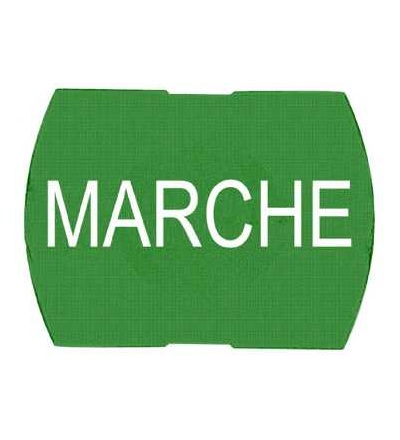 ZB6YD316 Zelený hmatník s označením MARCHE pro obdelníkové neprosvět. tlač. ? 16, Schneider Electric