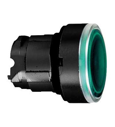 ZB4BW3337 Zelená ovl. hlavice stiskací prosvět., lícující ? 22 s návratem pro integ. LED, Schneider Electric
