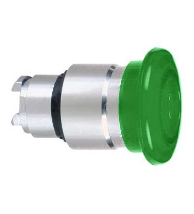 ZB4BW433 Zelená O40 prosvět. hlavice s hřibovým tlačítkem ? 22 s návratem pro integ. LED, Schneider Electric