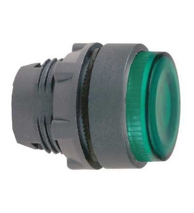 ZB5AW13S Zelená ovl. hlavice prosvět. stiskací s přesah. ? 22 s návratem pro BA9s žárovka, Schneider Electric