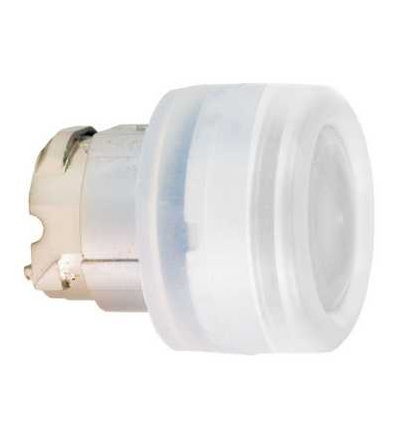 ZB4BW513 Bílá ovl. hlavice stiskací prosvět., lícující ? 22 s návratem pro integ. LED, Schneider Electric