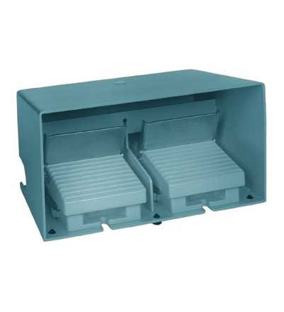 XPEM5100D Dvojitý nožní spínač, IP66, s krytem, kov, modrá, 2V+2Z, Schneider Electric
