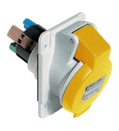 PKY32F413 Pratika prům. zásuvka-rychlá-úhlová, 32A, 2p+E, 100...130 V AC, panel, Schneider Electric