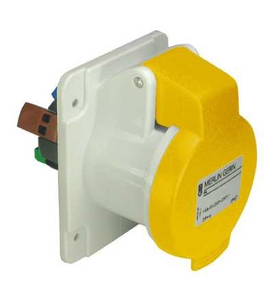 PKY16G413 PratiKa zásuvka, fast, přímá, 16A, 2p+E, 100...130 V AC, panel, Schneider Electric