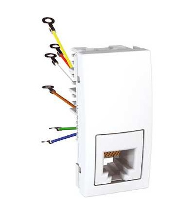 MGU3.491.18 Zásuvka telefonní RJ12, 6 kontaktů, 1 modul, polar, Schneider Electric