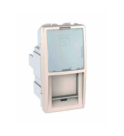 MGU3.495.25 Zásuvka telefonní RJ12, 6 kontaktů, s clonkou a popisovým polem, 1 modul, marfil, Schneider Electric