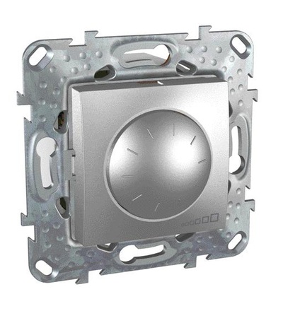 MGU5.512.30 Stmívač otočný 40-1000W, vč.montážního rámečku, alu, Schneider Electric