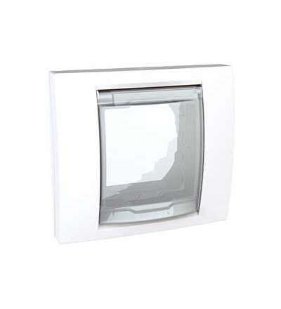 MGU61.002.30 Unica Plus, cover frame (fix. frame), 1 gang, 2m, aluminium, IP44, Schneider Electric