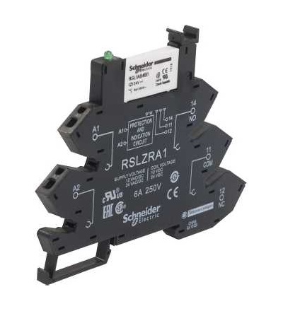 RSL1PRBU Násuvné relé pro rozhraní, Zelio RSL, 1 V/Z, 24 V DC, 6A, s LED, Schneider Electric