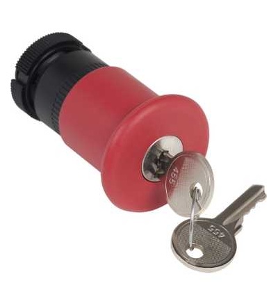 ZA2BS944 Red O40 Emergency stop, switching off head trigger and latching key release, Schneider Electric