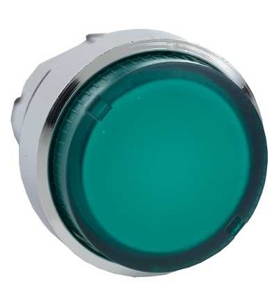 ZB4BW13 Zelená ovl. hlavice prosvět. stiskací s přesah. ? 22 s návratem pro BA9s žárovka, Schneider Electric