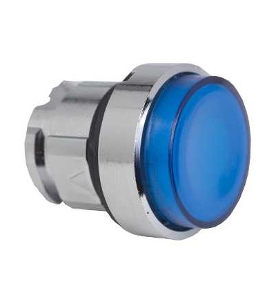 ZB4BW163 Modrá ovl. hlavice prosvět. stiskací s přesah. ? 22 s návratem pro integ. LED, Schneider Electric