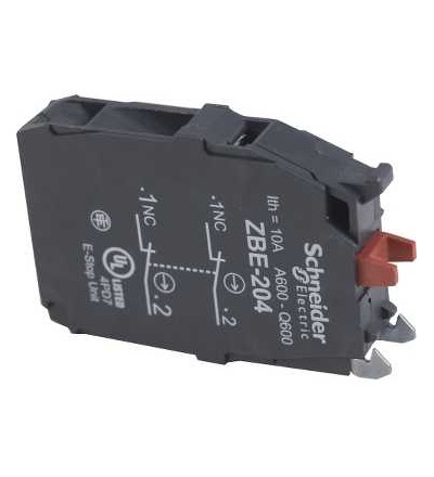 ZBE204 Dvojitý kontaktní blok pro hlavu ? 22 2V šroubová svorka, Schneider Electric
