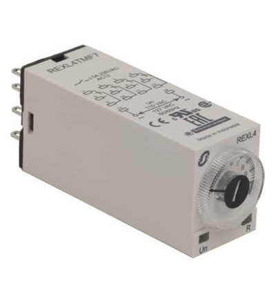 REXL4TMF7 Miniaturní čas.relé, zpož. sepnutí, 0,1 s..100 h, 120 V AC, 4 přep., Schneider Electric