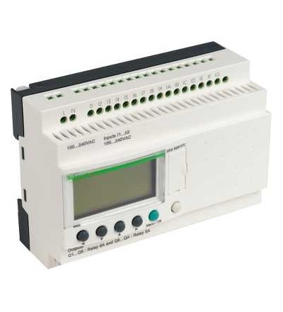 SR3B261FU Modulární relé smart Zelio Logic, 26 I/O, 100..240 V AC, s hod., displej, Schneider Electric