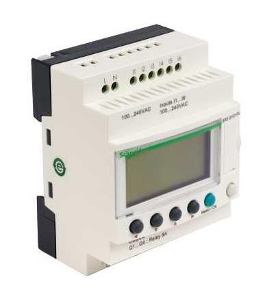 SR3B101FU Modulární relé smart Zelio Logic, 10 I/O, 100..240 V AC, s hod., displej, Schneider Electric