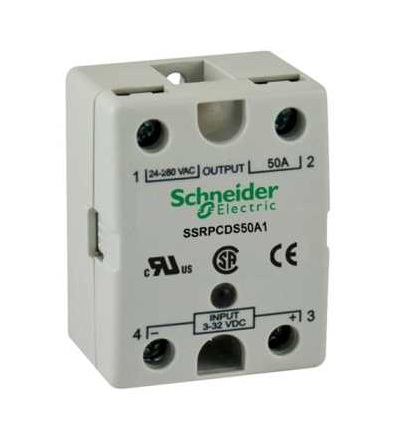 SSRPCDS50A1 Polovodičové relé-montáž na panel-tlačítek 3-32 V DC-výstup 24-280 V AC-50A, Schneider Electric