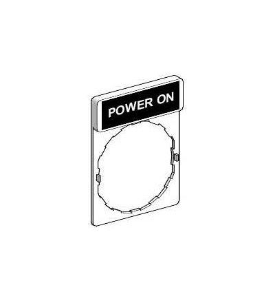 ZBY2326 Držák štítků 30x40mm se štítkem 8x27mm s popisem POWER ON, Schneider Electric