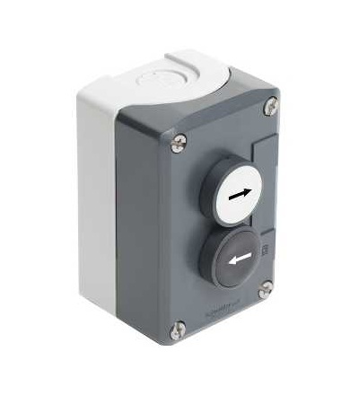 XALD223 Tmavě šedá skříňka, bílá zapuš./černé zapuš. tlačítka ? 22 s návratem, Schneider Electric