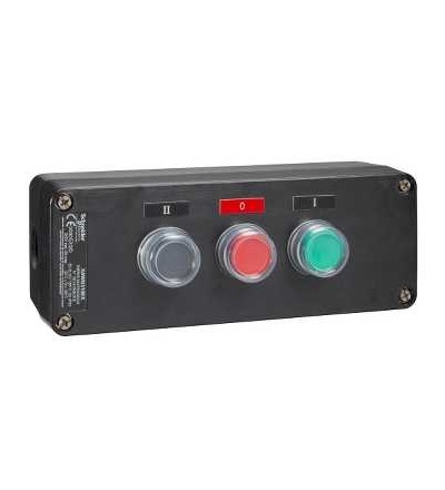 XAWG310EX Ovl. skříň, XAW-G, plast, 1Z, zelená, tři funkce, Schneider Electric
