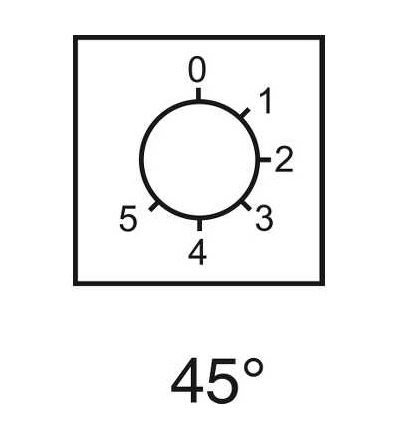 XBCY7233 štítek pro vačkový spínač 0 až 5, 46x46mm, Schneider Electric