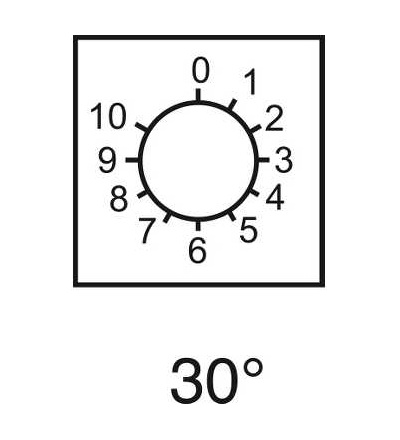 XBCY7238 štítek pro vačkový spínač 0 až 10, 46x46mm, Schneider Electric