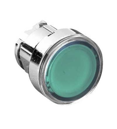 ZB4BW333S Zelená ovl. hlavice stiskací prosvět., lícující ? 22 s návratem pro integ. LED, Schneider Electric