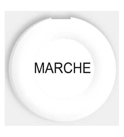 ZB6YA116 Bílý hmatník označený MARCHE pro kruhové neprosvět. tlač. ? 16, Schneider Electric