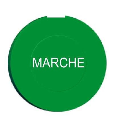 ZB6YA316 Zelený hmatník s označením MARCHE pro kruhové neprosvět. tlač. ? 16, Schneider Electric