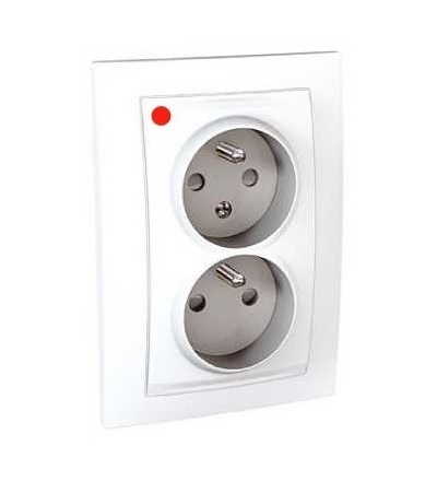 MGU23.065.18P Unica, 2 S.O. (frame), 2x2p+E, FR, white, Schneider Electric