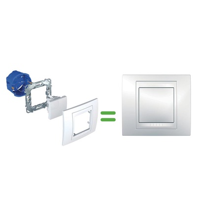 MGU3.203.18 Unica, přepínač střídavý, řazení 6, 10AX 250V AC, 2mod., polar,, Schneider Electric