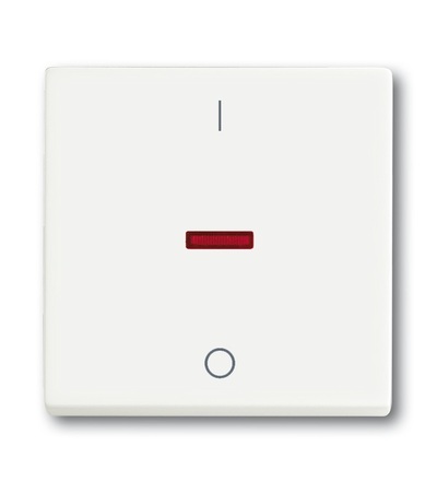 ABB Kryt spínače jednoduchý, s potiskem I/0, s červeným průzorem 2CKA001751A3028