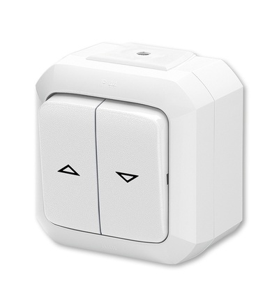 ABB Spínač žaluziový jednopólový, řazení 1+1 s blokováním, IP54, bezšr. sv. 3559N-C89510 B