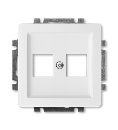 ABB Kryt zásuvky komunikační přímé (2x), s kovovým upevňovacím třmenem 5014G-A02018 B1