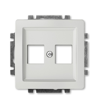 ABB Kryt zásuvky komunikační přímé (2x), s kovovým upevňovacím třmenem 5014G-A02018 S1