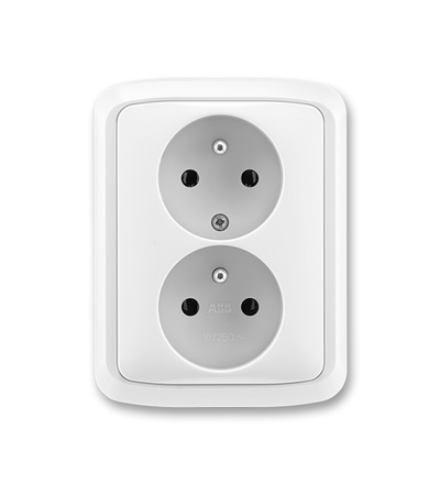 ABB Zásuvka dvojnásobná s ochrannými kolíky 5512A-2349 B
