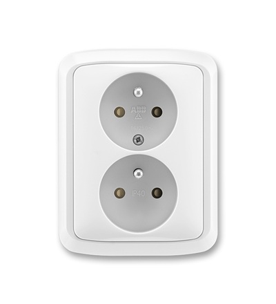 ABB Zásuvka dvojnásobná s ochrannými kolíky, s clonkami 5512A-2359 B