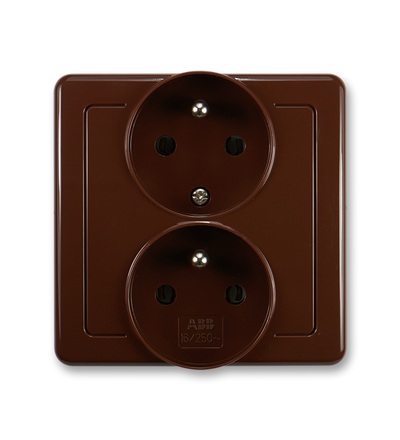 ABB Zásuvka dvojnásobná polozapuštěná s ochrannými kolíky 5512G-C02249 H1