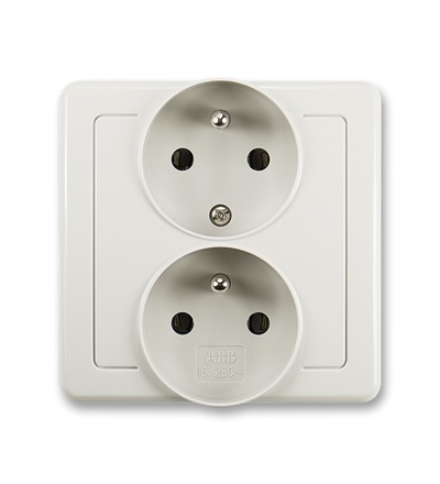 ABB Zásuvka dvojnásobná polozapuštěná s ochrannými kolíky 5512G-C02249 S1