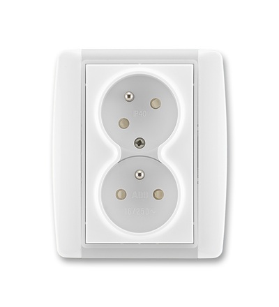 ABB Zásuvka dvojnásobná chráněná s clonkami, bezšroub. svorky 5513E-C02357 01