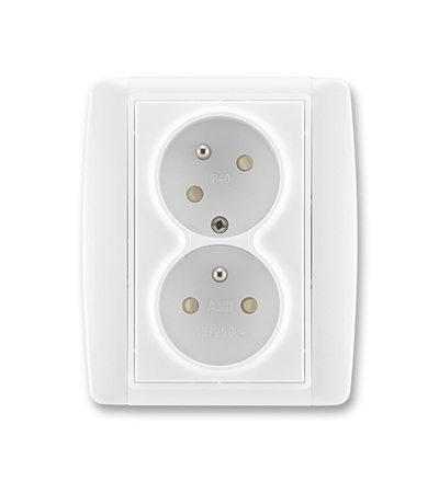 ABB Zásuvka dvojnásobná chráněná s clonkami, bezšroub. svorky 5513E-C02357 03