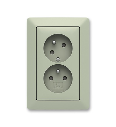 ABB Zásuvka dvojnásobná s ochr. kolíky, s clonkami, s natočenou dutinou 5513T-C02357 143
